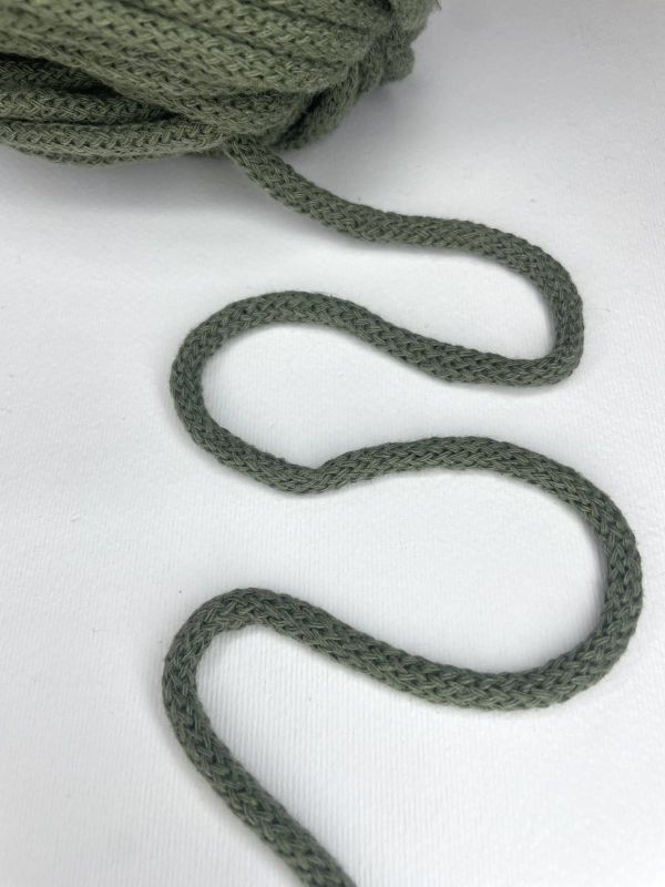 Шнур бавовняний круглий , ширина 5 мм , з серцевиною , хакі,  (50 м) , K-S10