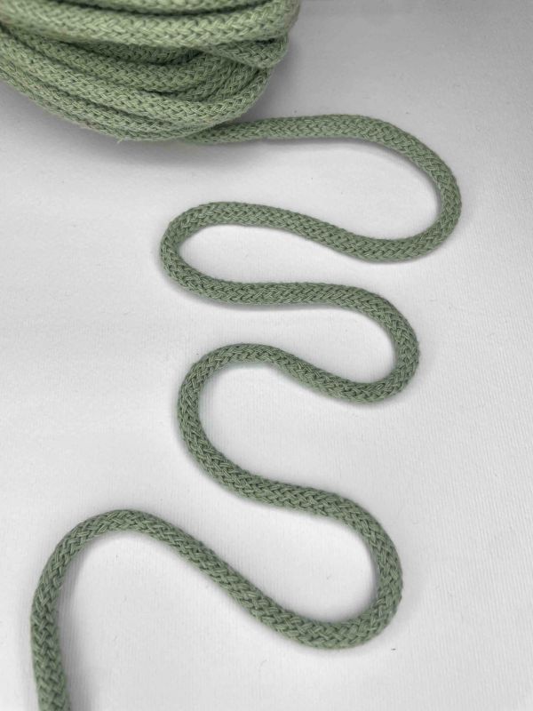 Шнур бавовняний круглий , ширина 5 мм , з серцевиною , оливка,  (50 м) , K-S10
