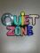 Ткана  нашивка  на клею з паєтками , "Quiet zone", 17,5 см *11 см , APL-391