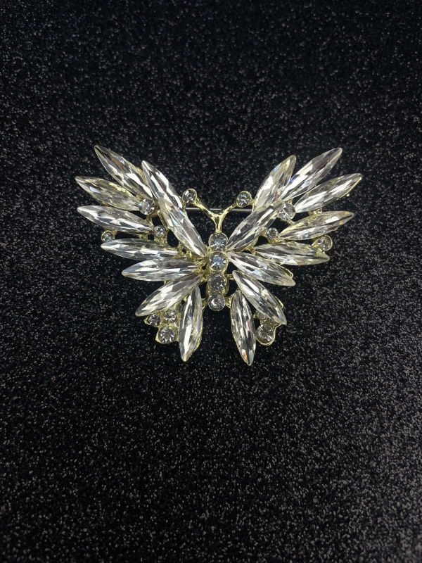 Брошка металева , метелик, нікель, 50 мм*45 мм ,ZB-318